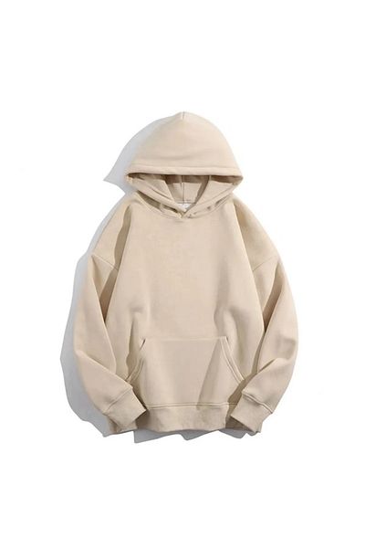 EXPECTED Unisex Basic Hooded Unprinted Απλό Oversize Φούτερ με κουκούλα 3 κλωστών 100% βαμβάκι