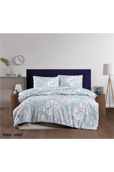 Taç Σετ Παπλωματοθήκη Crystal Double Terry Cotton Rina Mint