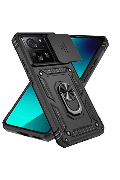 Rivor Xiaomi Mi 13T/13T Pro Kılıf Kamera Korumalı Sürgülü Yüzüklü Darbe Emici...