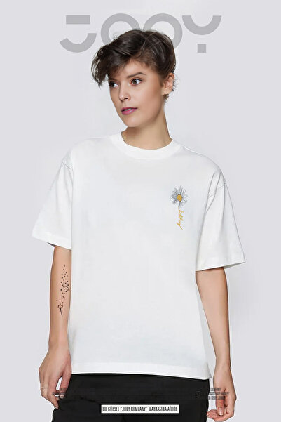 Jooy Company Tricou oversize alb cu imprimeu Happy Daisy