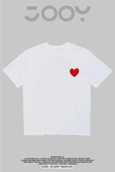 Jooy Company Λευκό μπλουζάκι Oversize με στάμπα καρδιάς