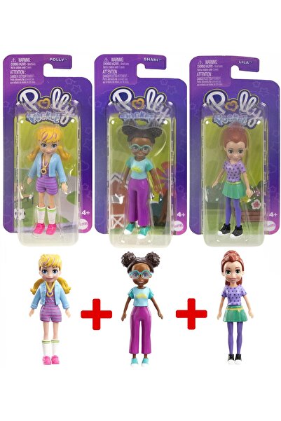 Polly Pocket 3'lü set Lila , Shani ve Polly Pocket Ana Karakterler Seti Oyunc...