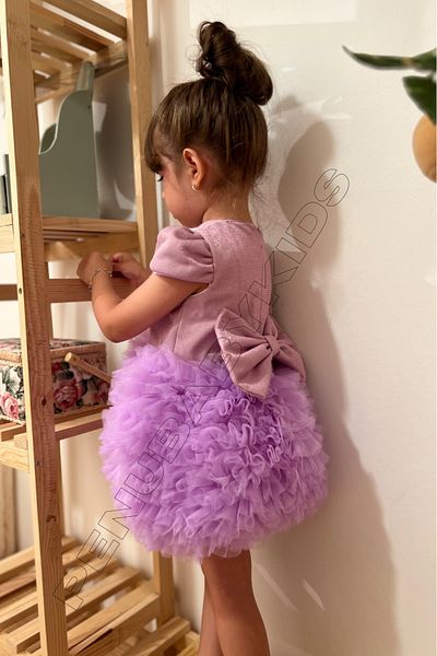 penu baby kids Lilac Tutu Short Sleeve Baby Girl Dress - Princess