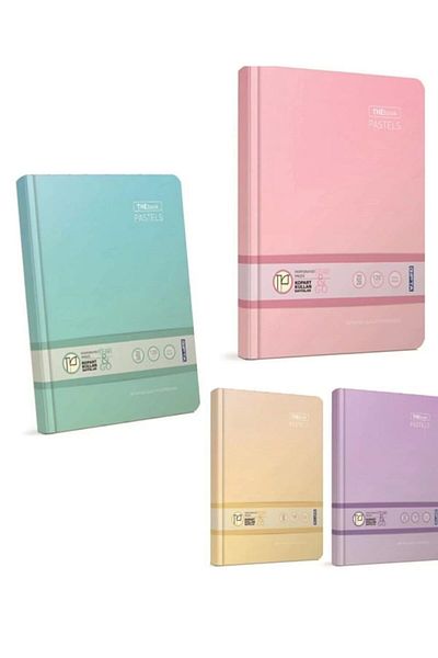 Gıpta Thebook Pastels Thread Stitched Hard Cover Notebook (20*28)-200 Sheets (Checkered)