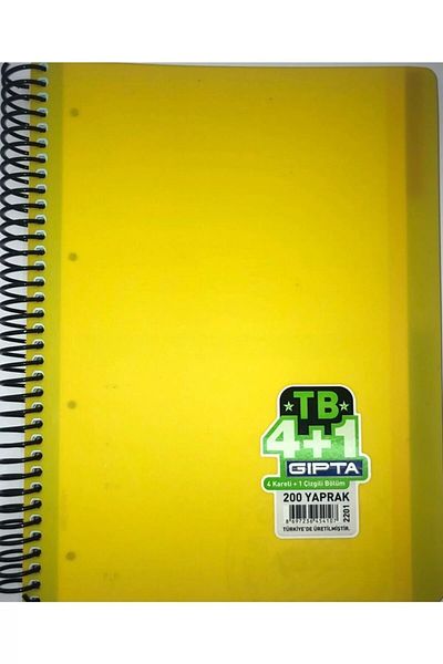 Gıpta A4 Spiral Separator PP Cover - 200 Sheets 4+1