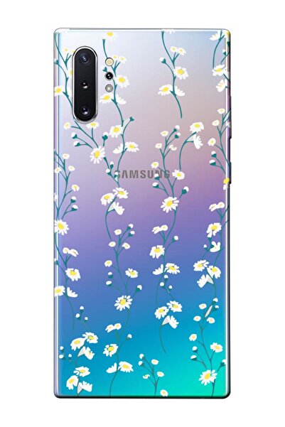 frondcase Samsung Note 10 Plus Papatya Sarmaşığı Şeffaf Telefon Kılıfı