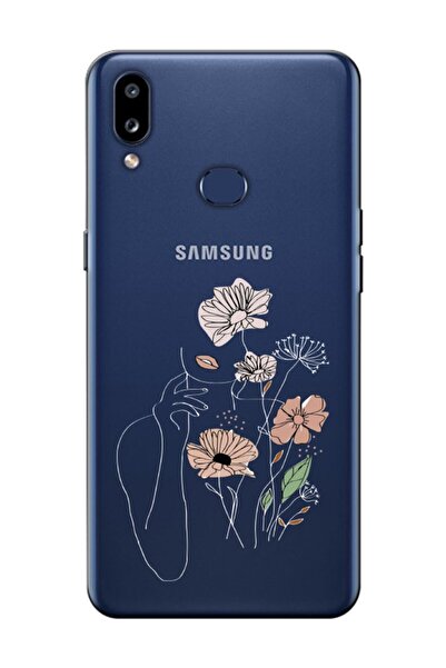 frondcase Samsung A10s Kadın Çiçek Şeffaf Telefon Kılıfı