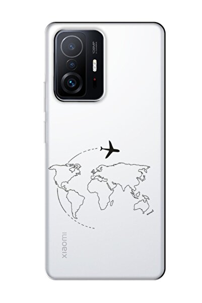 frondcase حافظة هاتف شفافة لهاتف Xiaomi Mi 11T Pro Map Airplane