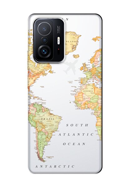 frondcase حافظة هاتف شفافة لهاتف Xiaomi Mi 11t مع خريطة العالم