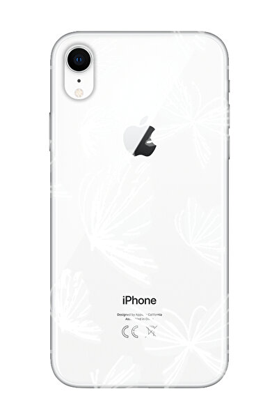 frondcase حافظة هاتف آيفون Xr شفافة على شكل فراشة