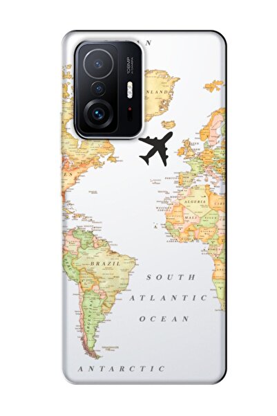 frondcase حافظة هاتف شفافة لهاتف Xiaomi Mi 11t مع خريطة العالم