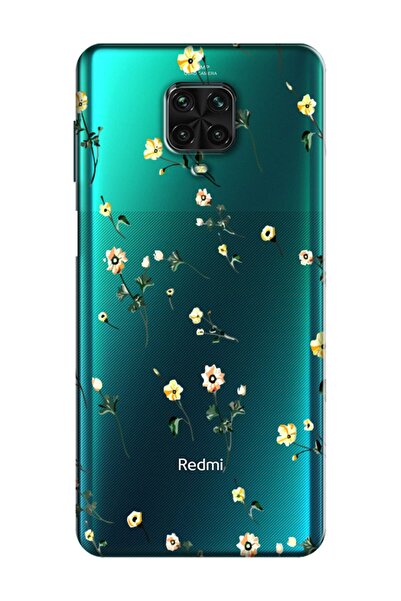 frondcase Redmi Note 9 Pro Çiçekli Şeffaf Telefon Kılıfı
