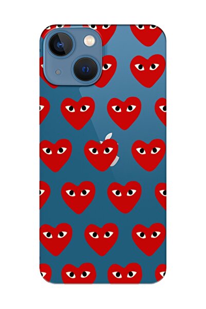 frondcase حافظة هاتف شفافة على شكل قلب لهاتف آيفون 13 ميني