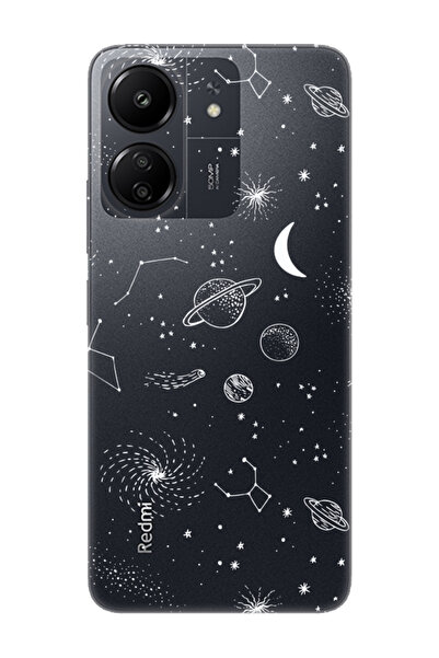 frondcase حافظة هاتف شفافة لهاتف Redmi 13C Planets