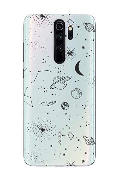 frondcase Redmi Note 8 Pro Gezegenler Şeffaf Telefon Kılıfı