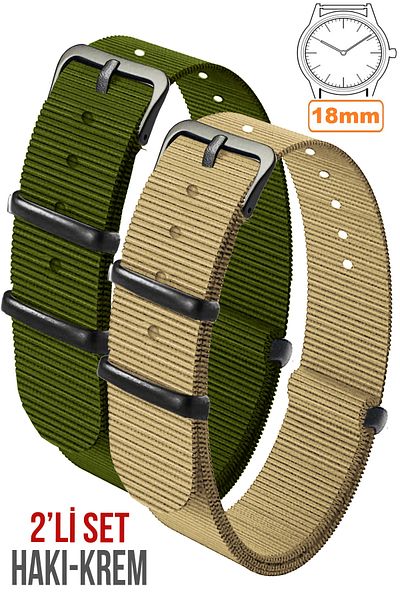 COBRA 18mm Fossil-Welder-Casio-Seiko-Omega-Armani Watch Band - Nato Textile Fabric, Matching Model