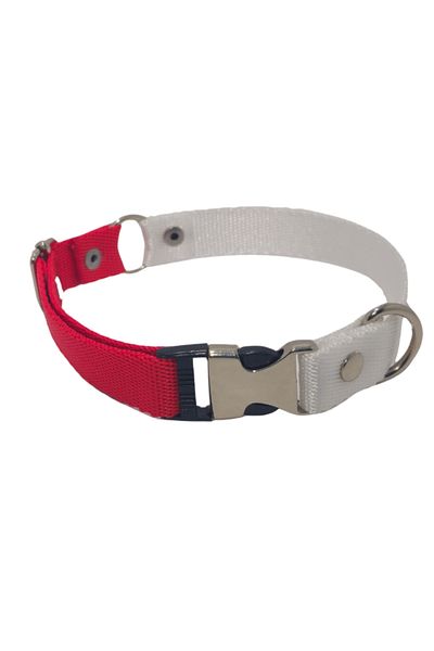 Pompiti Comfortable Adjustable Double Color Red-white Collar for Dogs - 2cm Most Size Collar