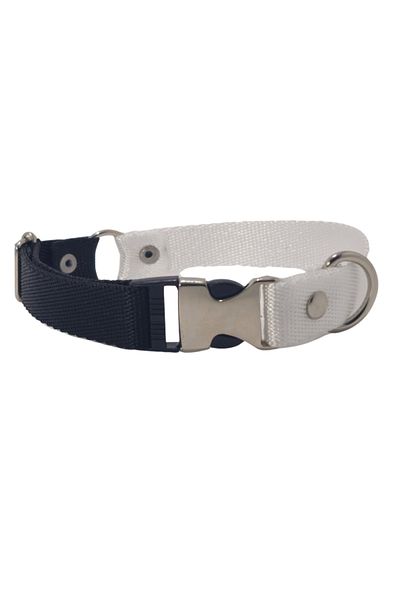 Pompiti Comfortable Adjustable Small/large Dog Collar - Double Color Black-white, 2cm Most Size