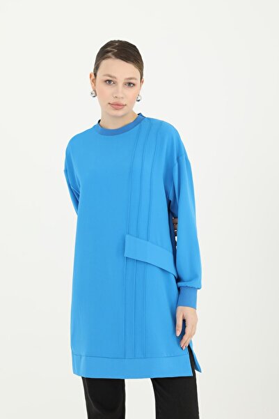 Puane Kadın Bisiklet Yaka Helsinki Kumaş Çima Detaylı Tunik 10423