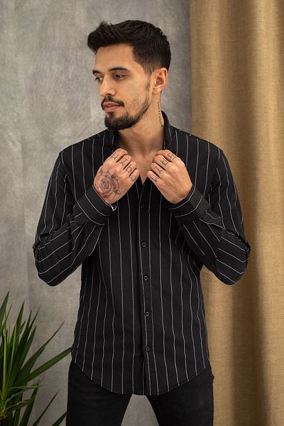 WAMOSSALAPLI Πουκάμισο Oxford Slim Fit ριγέ