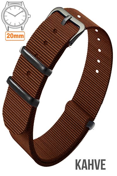 COBRA 20mm Fossil-Welder-Casio-Seiko-Omega-Armani Watch Compatible Nato Fabric Watch Band - 20Ntsyh