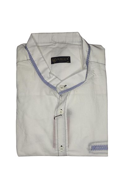 marufshop Риза с къс ръкав и съдийска яка, подходяща за мъже с голям размер 155 килограма