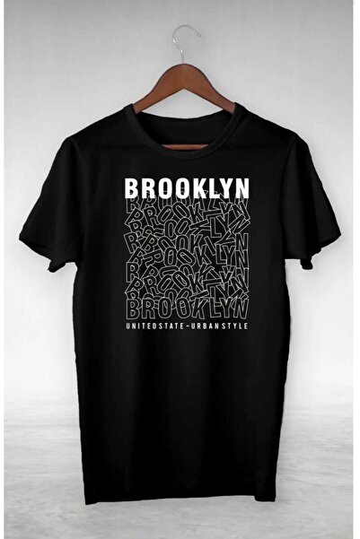 PERISENSE تي شيرت بروكلين مطبوع كبير الحجم للنساء والرجال للجنسين