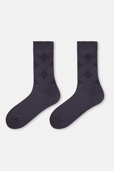 Dagi Herrensocken aus geräuchertem Bambus mit Baklava-Muster