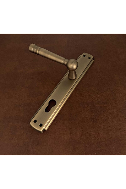 KOLDOOR Osmanlı Mat Antik Sarı Bravo Aynalı Yale Çelik Kapı Kolu Sol Aşağı Basar Tek Yön 1 Adet