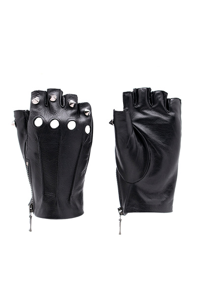 Altezzoso Ferro Zımbalı Parmaksız Kadın Deri Sürücü Eldiven