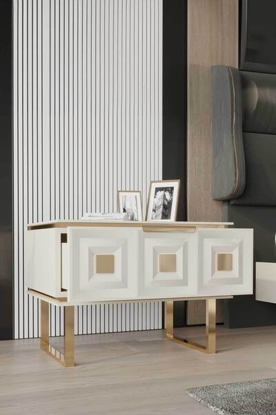 Modalife Vanesa Tek Çekmeceli Komodin - Inci