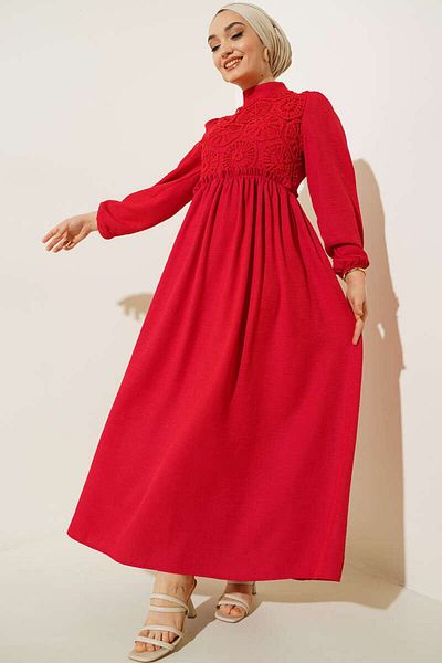 modabirsen Dress with Lace Mesh Front Detail