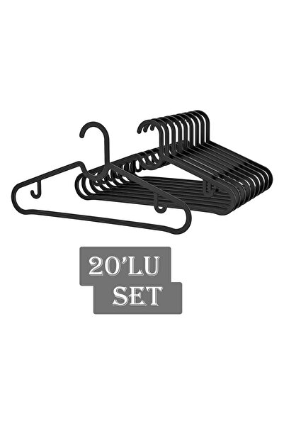 LİRAZON 20 Adet Ahşap Görünümlü Plastik Askı Gömlek Elbise T-shirt Pantolon A...