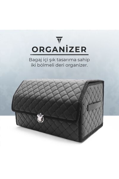 C9 Deri Bagaj Çantası Klipsli Çift Bölmeli Organizer