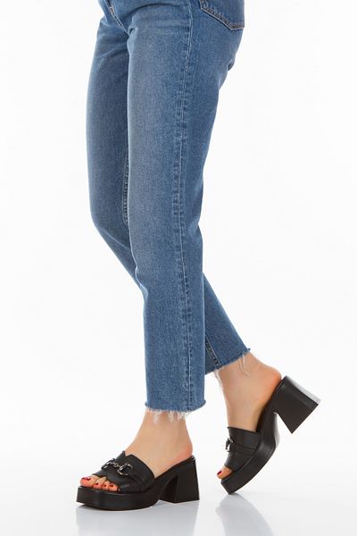 PASSAGE SHOES Γυναικείες παντόφλες με τακούνι από γνήσιο δέρμα 6250