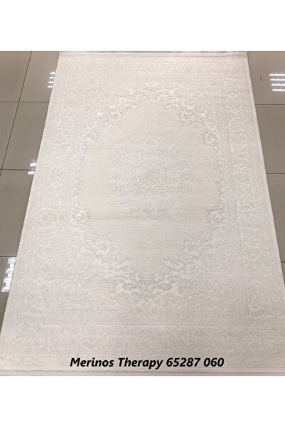 Merinos Halı Therapy Serisi 65287 Beyaz Salon Halısı Yolluk Mutfak Halısı