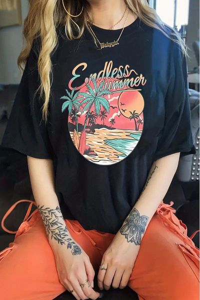 MODAGEN Μπλουζάκι Unisex Endless Summer Printed Oversize