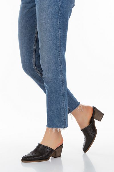 PASSAGE SHOES Γυναικείες παντόφλες με τακούνι από γνήσιο δέρμα 6249