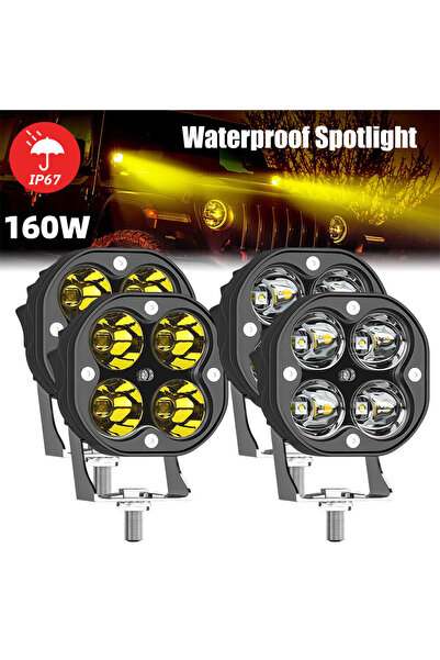Vendortuning Offroad Sis Lambası 4 Led 20w  Cree Beyaz  Led Motorsiklet Uyuml...