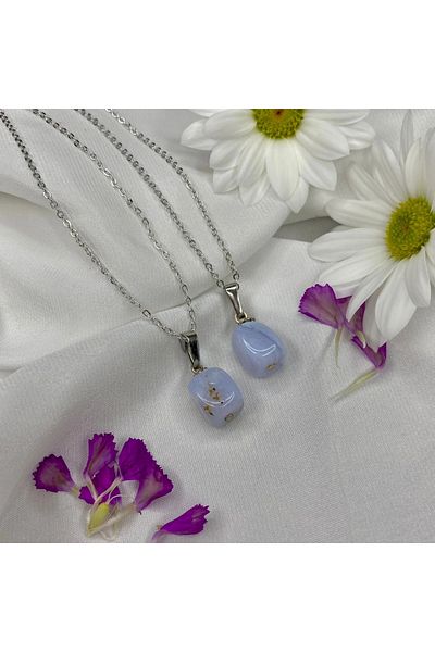 Elifsu Jewelry Chalcedony Stone Natural Stone Necklace