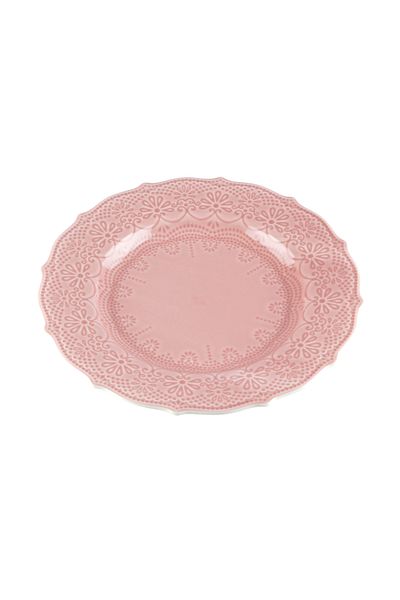 KANCAEV Lace Collection Dinner Plate, 26cm. Pink Sold as a Set of 2
