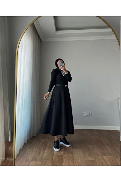 Chilly تنورة سكوبا سوداء نسائية