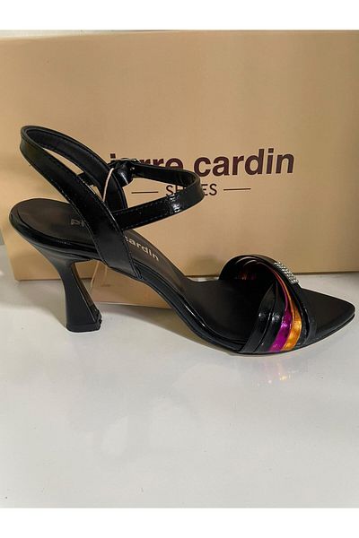 Pierre Cardin PİERRE CARDİN 53070 Stone Detailed Short Thick Comfortable Heel Colorful Heeled Shoes