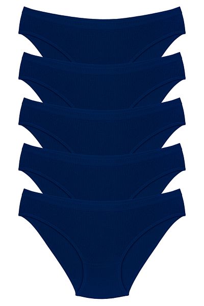 Humaone Chiloți bikini cu nervuri, 100% bumbac, 5 piese