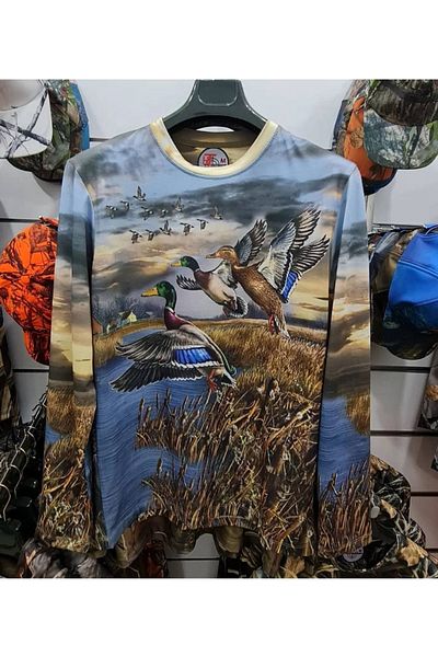 HT Outdoor SAZ PATTERNED DUCK FIGURED LONG SLEEVE T-SHORTS MODEL