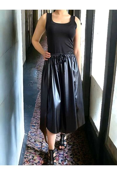 BEBE PLUS Leather Asymmetrical Cut Skirt