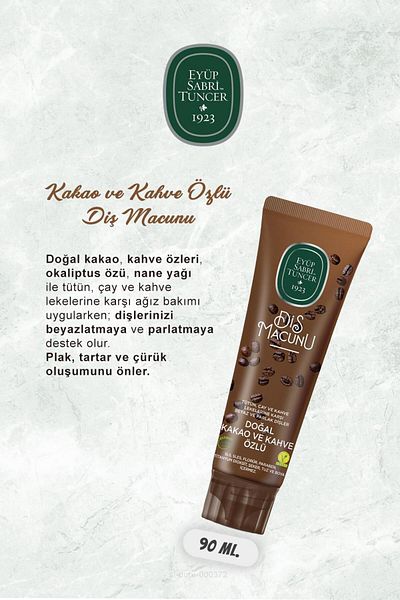 Eyüp Sabri Tuncer BUY 4 PAY 3 Eyüp Sabri Tuncer Toothpaste with Cocoa Extract 90 ml