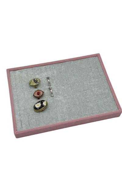 Genel Markalar Küçük Pembe ve Gri Batırmalı Yüzük Tablası, Şık ve Kullanışlı ...