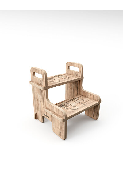moboy Ahşap Basamak Tabure Çocuk Banyo Wc Lavabo Merdiven Yükseltici