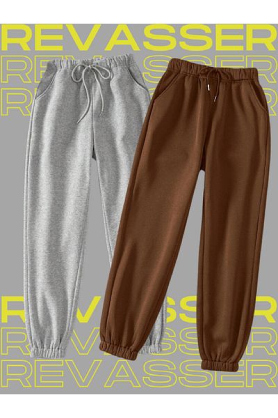 Revasser Unisex γυναικείο/ανδρικό 2 τεμάχιο ίσιο παντελόνι Jogger Special Color